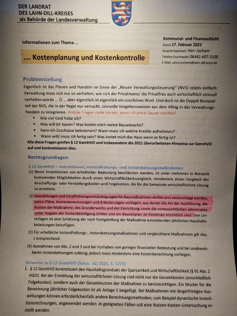 Nach der Sitzung des Bauausschusses